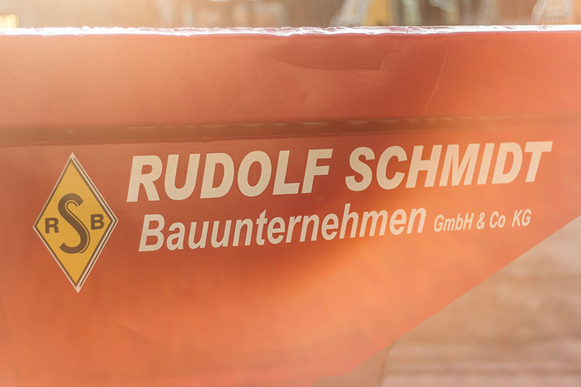 Werbeaufdruck Rudolf Schmidt GmbH auf Container